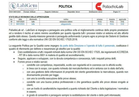 Politica per la Qualità – Labigem